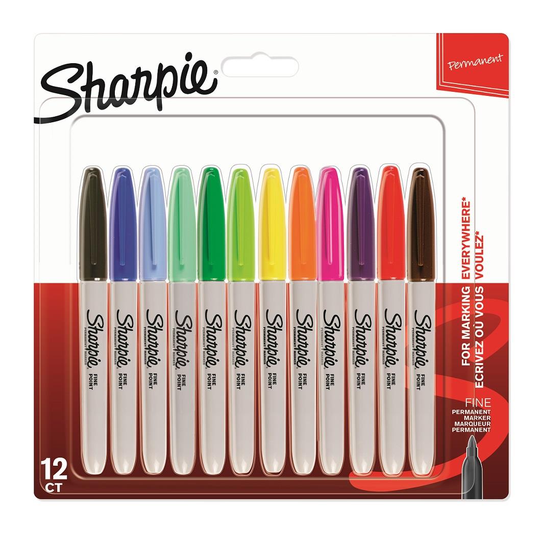 Popisovač Sharpie Fine - sada 12 barev