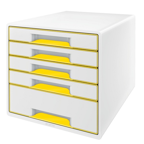 Zásuvkový box WOW - žlutá / 4 + 1 zásuvky