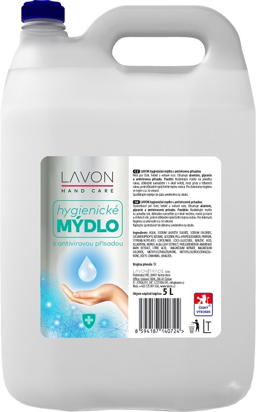 Lavon tekuté mýdlo s antivirovou přísadou 5 l