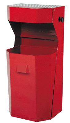 Odpadkový koš s popelníkem 50 l - červený