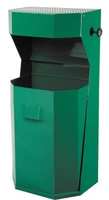 Odpadkový koš s popelníkem 50 l - zelený