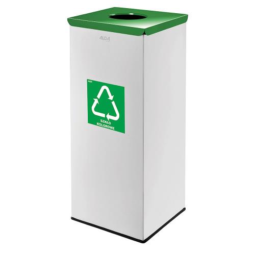 Hranatý odpadkový koš - zelené víko