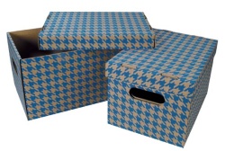 Krabice úložná s víkem -  modrá / A4 / 30 x 22,5 x 20 cm
