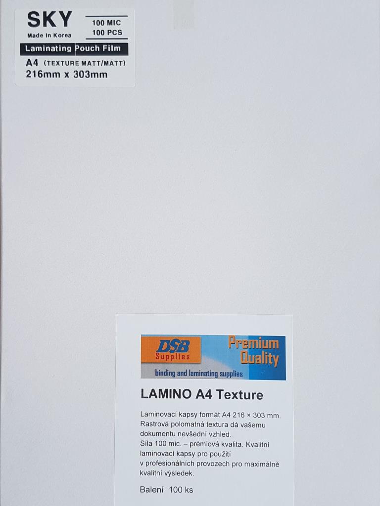 Laminovací fólie A4, 100 mic, Matné s texturou